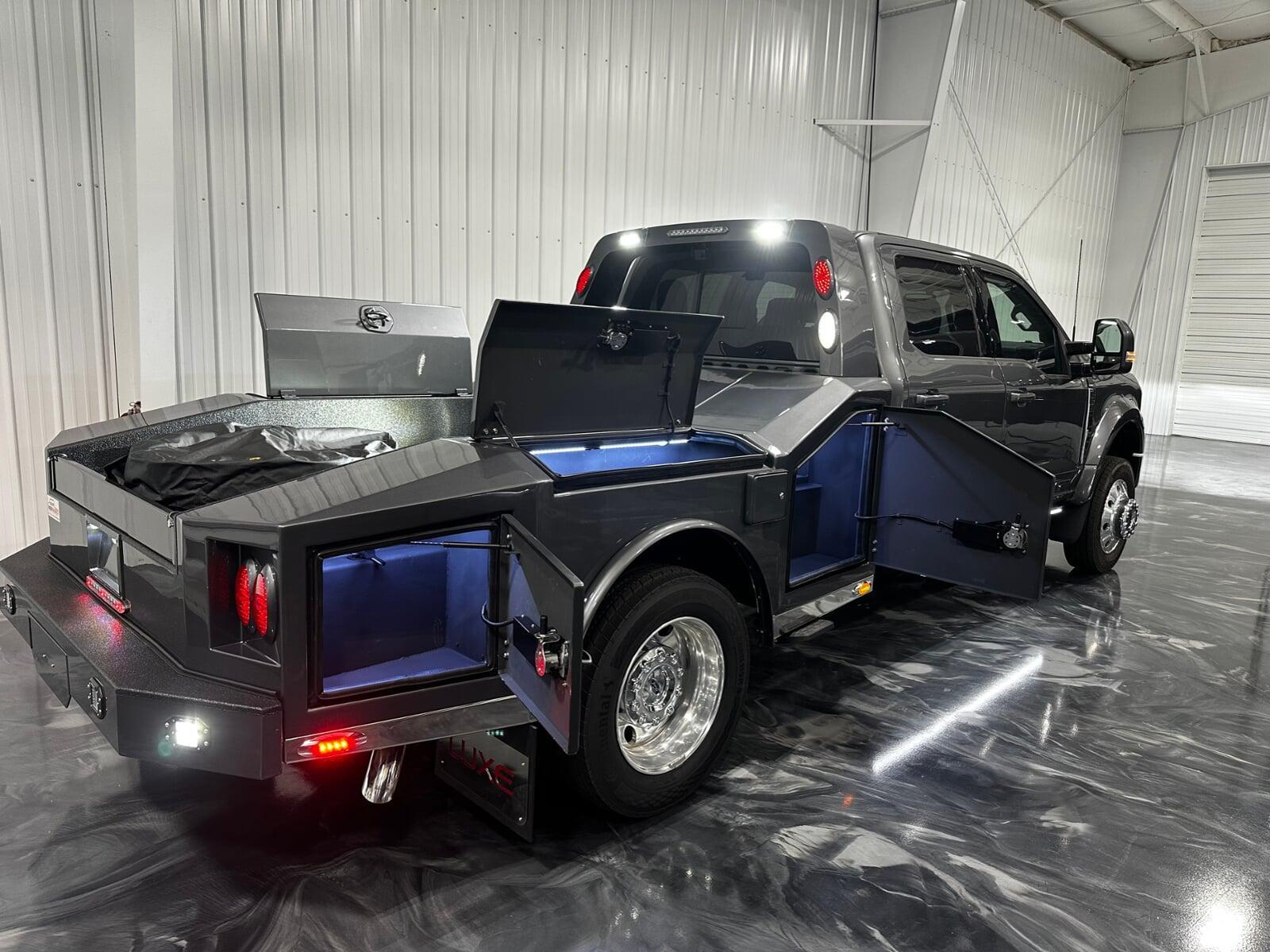 Luxe Ford F-550 Carbonized Gray – Custom Fifth-Wheel Hauler for Sale