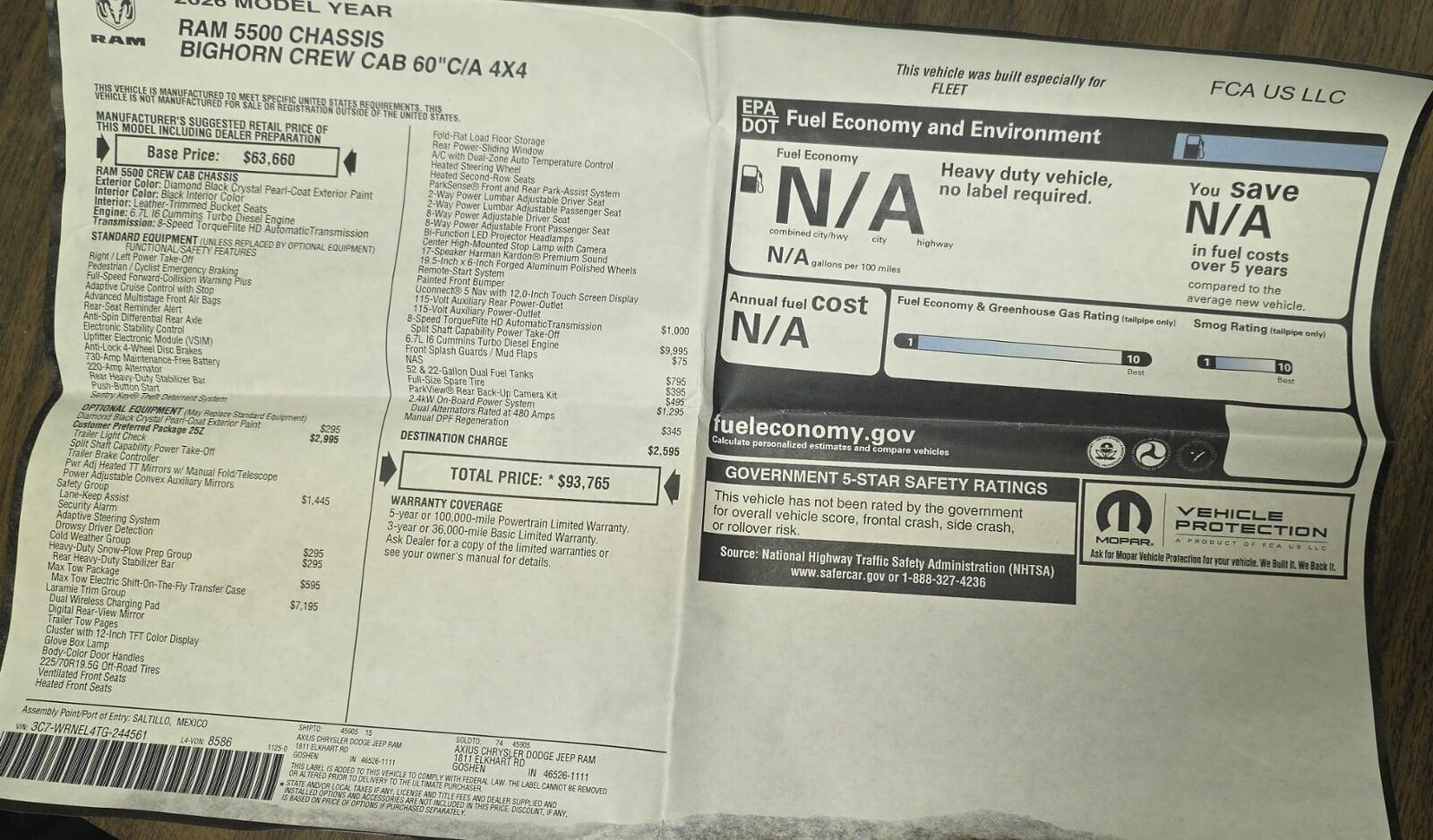 The exterior of a black 2024 Dodge Ram 3500 offered by Luxe Trucks.